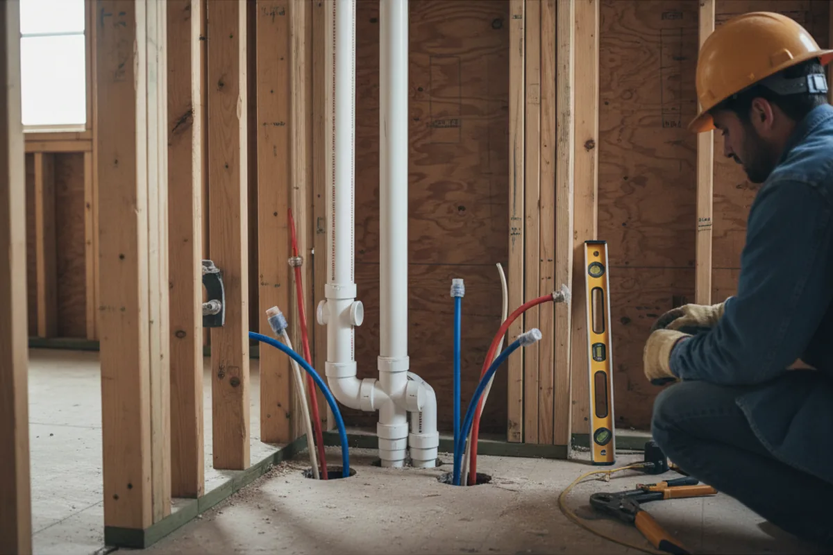 Drain and supply rough-in during Toilet Repair and Installation in Ogden