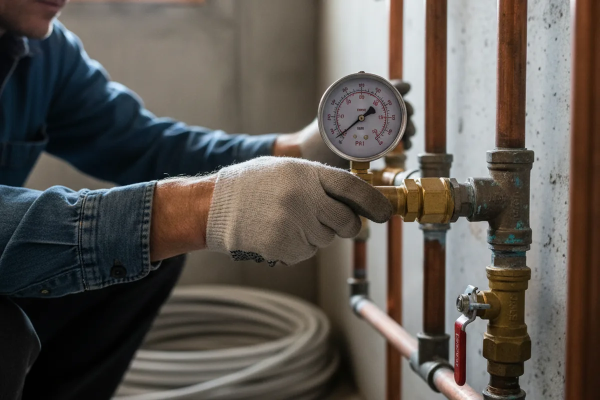 Pressure testing a repaired line during Water Line Repair in Ogden